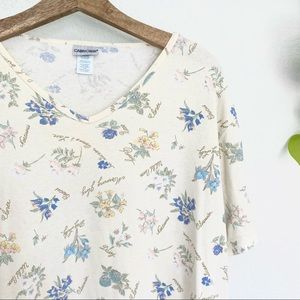 Vintage Botanical Floral Print Tee